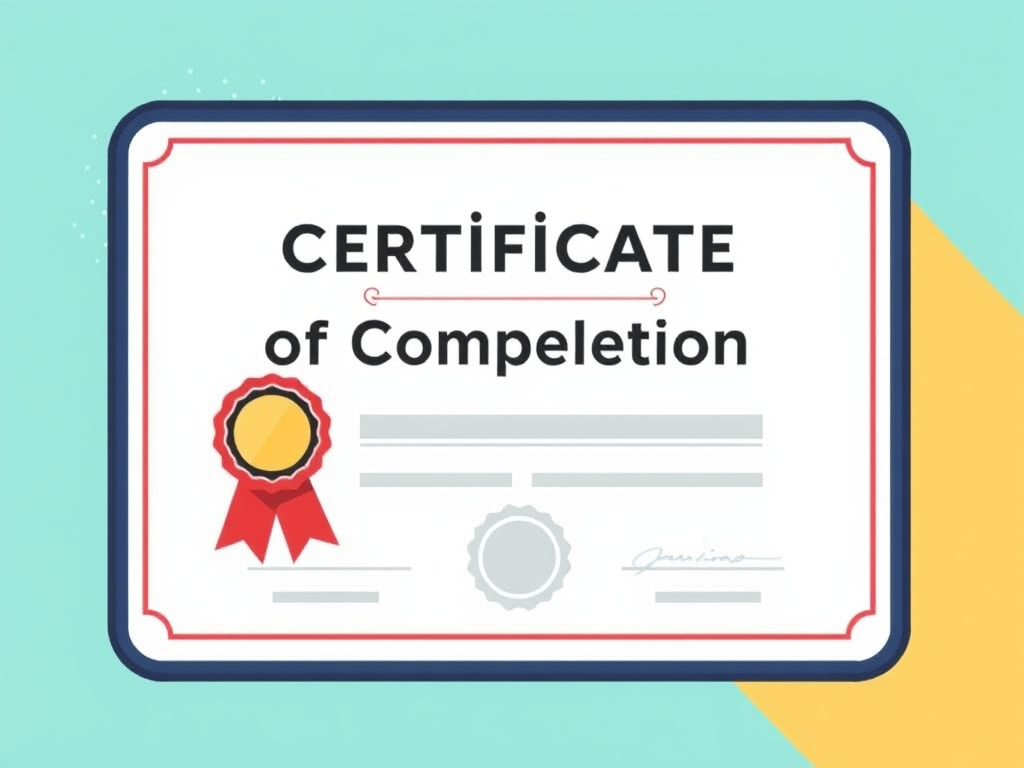 Digital certificate of completion for an online course